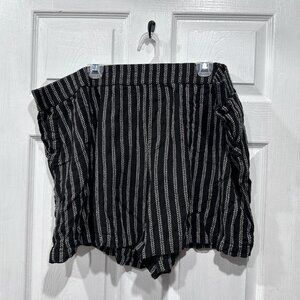 Aztec Print Black & White Cotton Shorts